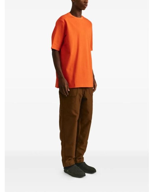 Casey Casey Orange Round-Neck Short-Sleeve T-Shirt for men
