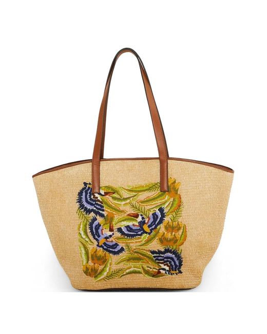 Farm Rio Natural Large Raffia Tote Bag
