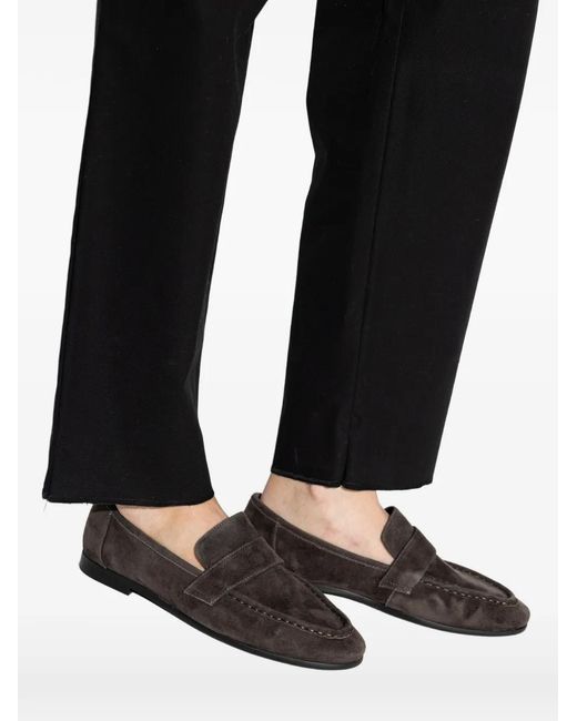 Black Suede Studio Black Mocassins Arrow En Daim