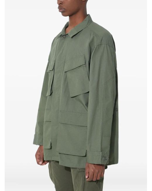 Engineered Garments Green Multi-Pocket Shirt Jacket for men