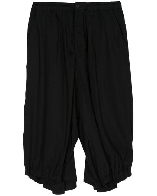 Yohji Yamamoto Black Drawstring-waist Crow Trousers for men