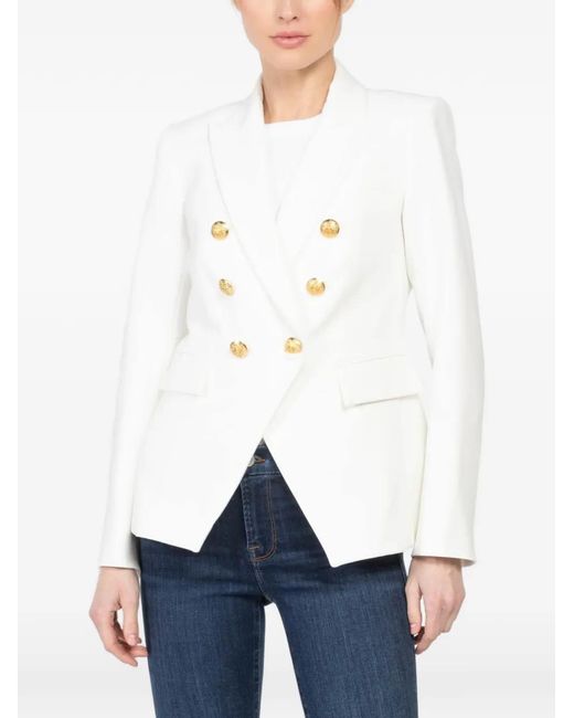 Veronica Beard White Miller Double-Breasted Jacket
