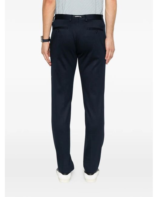 Karl Lagerfeld Blue Road Logo-Patch Tailored Trousers for men