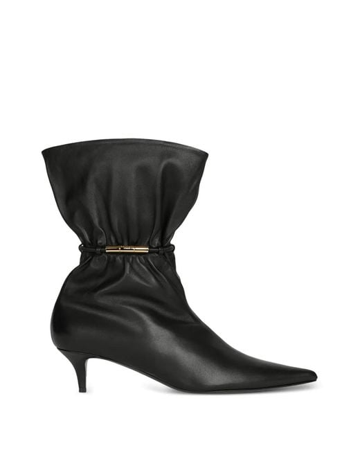 Balmain Black Sphynx Smooth Leather Ankle Boots