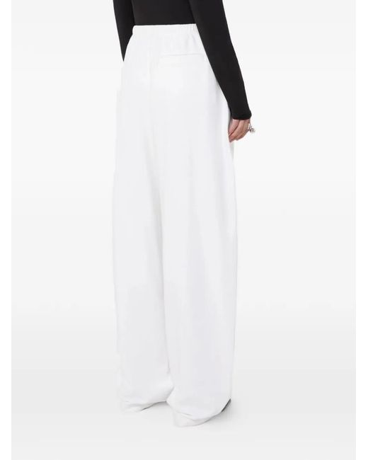 Sportmax White Pantalon À Lien De Resserrage