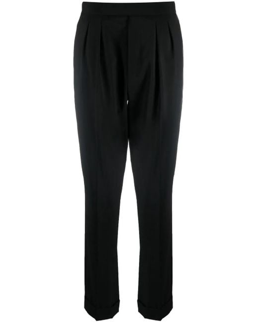 Ralph Lauren Black Seina Pleat-Detail Trousers