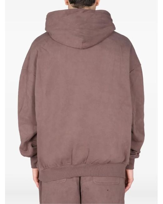 MOUTY Brown Cotton Hoodie for men
