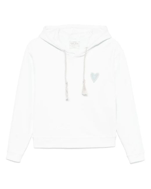 Forte_forte White Logo-Patch Hoodie
