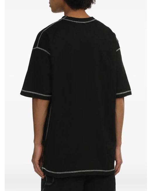 Comme des Garçons Black Contrast-Stitch T-Shirt for men