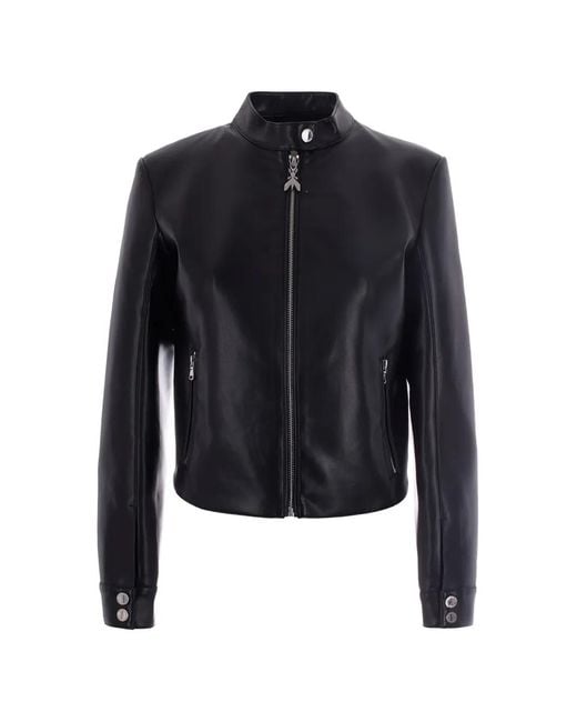 Patrizia Pepe Zip-Up Biker Jacket in Blue | Lyst