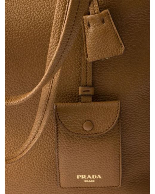 Prada レザー ハンドバッグ Brown