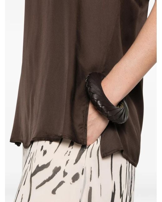 Pennyblack Brown V-Neck Side-Slit Top