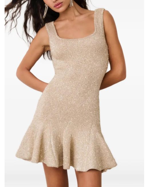 LoveShackFancy Natural Sarajane Ruffled Mini Dress