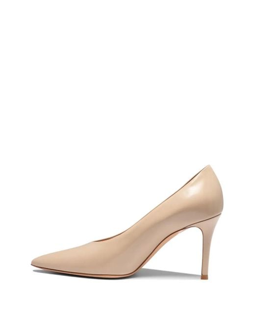 Gianvito Rossi Natural Elevated Pointed Pumps With Heel Size 85