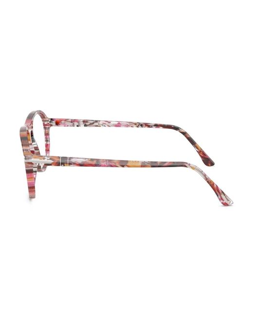 Persol Red Geometric-Frame Glasses