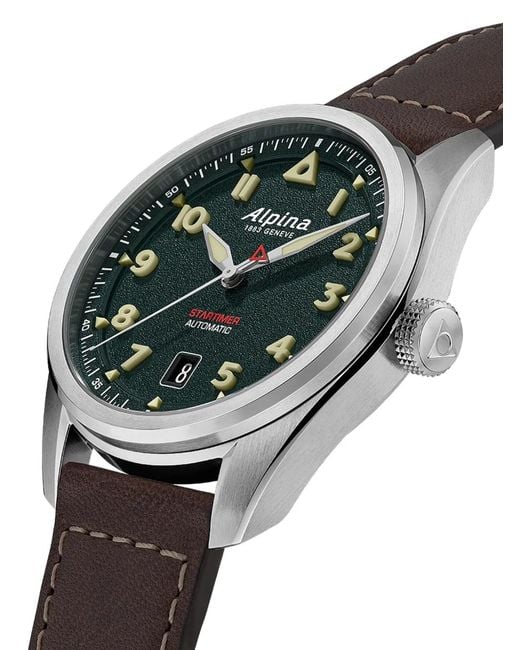 Alpina Gray Startimer Pilot 40Mm Watch for men