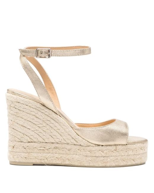 Castaner Natural Ankle Strap Wedge Espadrilles