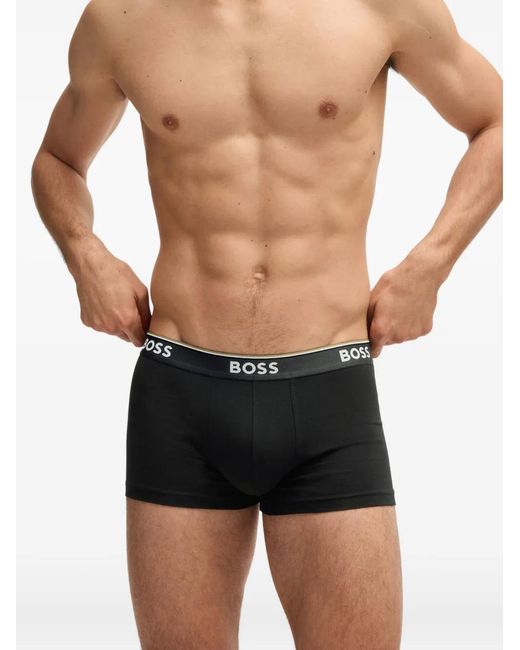 Boss Black Logo-Waistband Briefs (Pack Of Three) for men