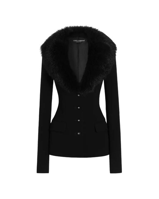 Dolce & Gabbana Black Single-Breasted Wool Jacket