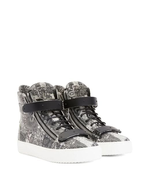 Giuseppe Zanotti Brown Coby Double-Straps Mid-Top Sneakers for men