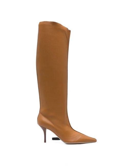 Magda Butrym Brown Pointed-Toe Knee-High Boots