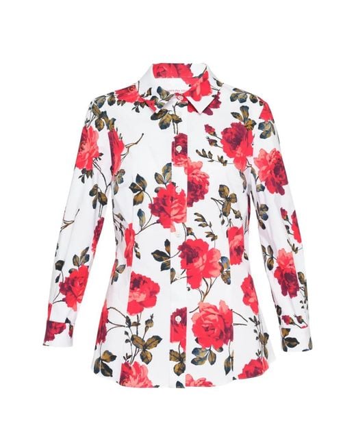 Carolina Herrera White Ana Floral-Print Shirt