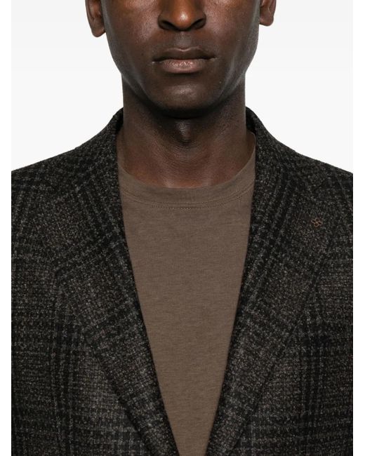 Blazer A Cuadros Tagliatore de hombre de color Black