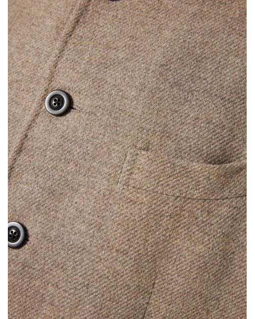 Boglioli Natural Mandarin-Collar Button-Up Jacket for men