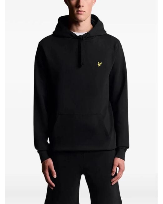 Lyle & Scott Black Logo-Patch Hoodie for men