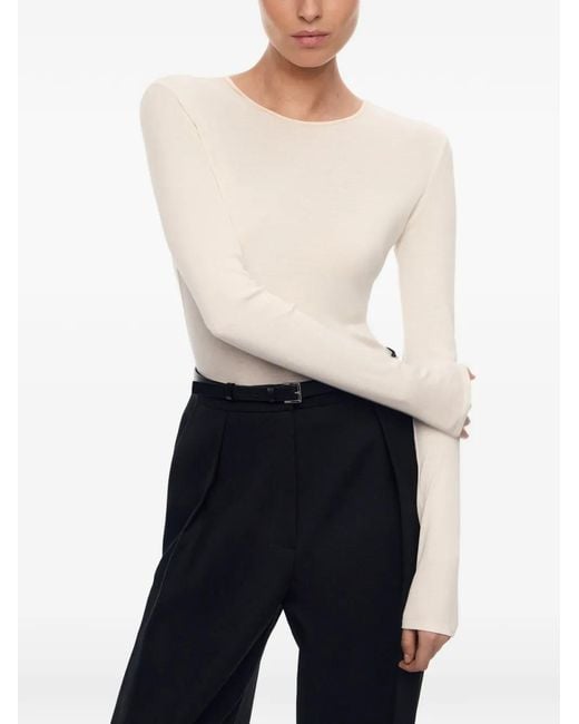 12 STOREEZ White Nicole Long-Sleeve Top