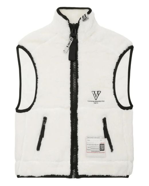Maison Mihara Yasuhiro White Logo-Embroidered Gilet for men