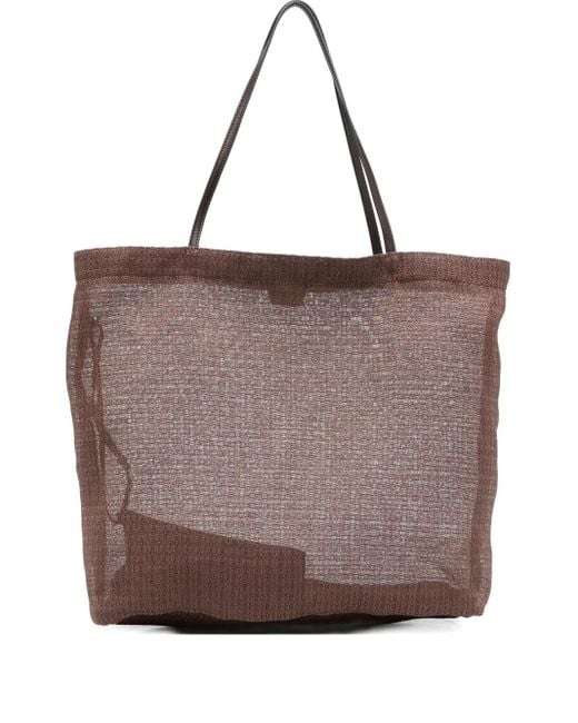 The Row Brown Barn Mesh Tote Bag