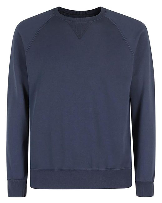 Fortela Blue Crew-Neck Long-Sleeve Embroidered Sweatshirt for men
