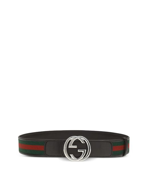 Gucci White Interlocking G Buckle Reversible Belt for men