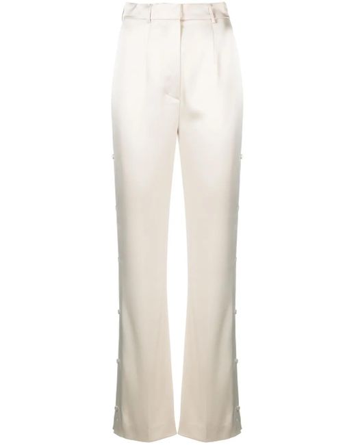 Nanushka Felina Satijnen Broek Met Zijknoop in het White
