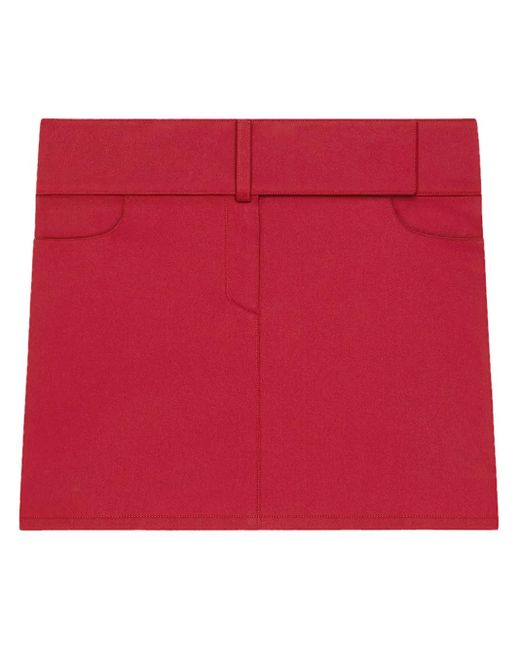 Falda corta con cinturón Courreges de color Red