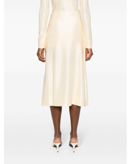 Jil Sander White Neutral Jersey A-line Skirt - Women's - Spandex/elastane/viscose