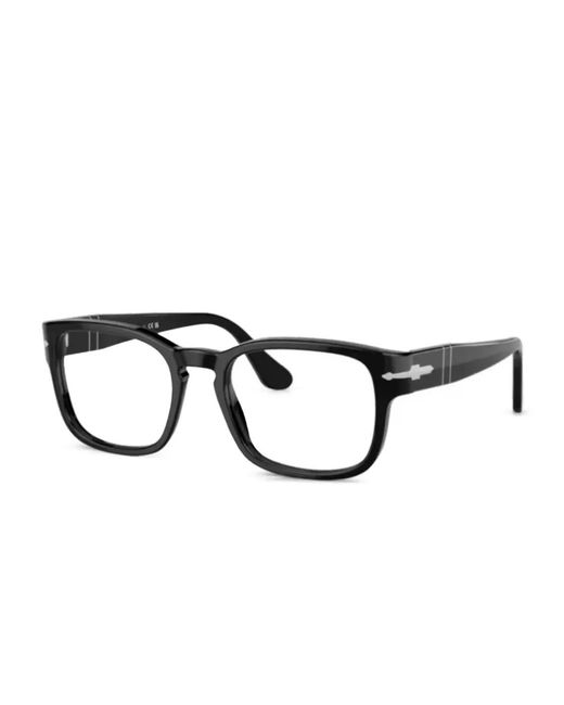 Persol Black Brille Mit Eckigem Gestell