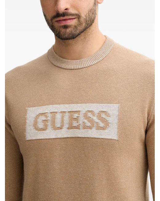 Guess Blue Logo-Detail Sweater for men