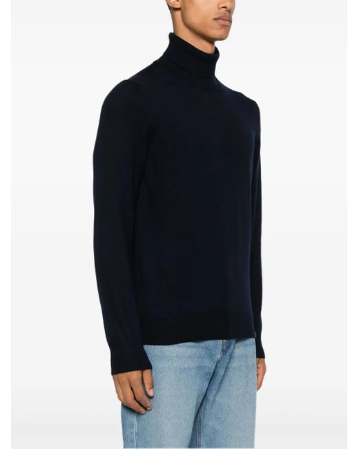 Fay Blue Wool Turtleneck Sweater for men