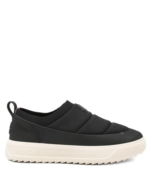 Moncler Black Sports Shoes With Logo Patch for men