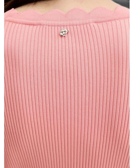 Silvian Heach Red Rauen Ribbed Cardigan