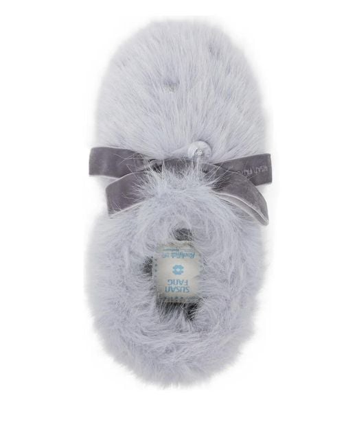 Rockfish White X Susan Fang Furry Mules