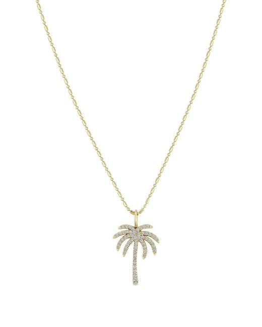 Zoe Chicco Metallic 14K Palm Tree Diamond Pendant Necklace