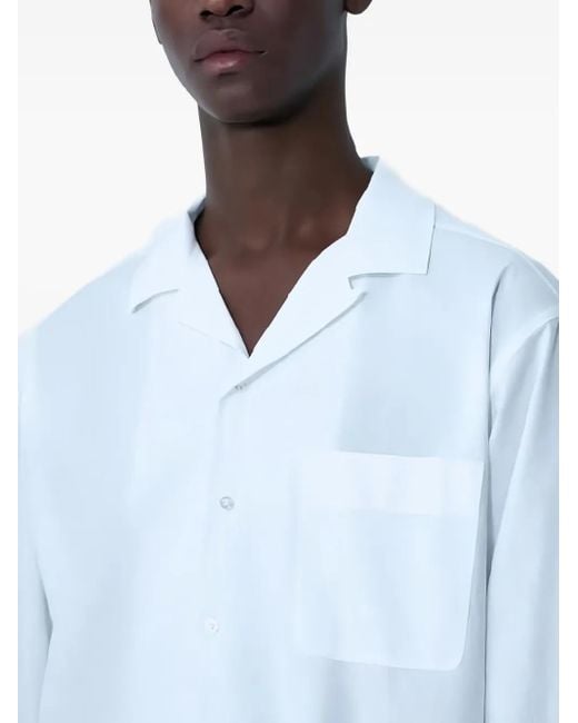 The Row White Classic Collar Patch Pocket Shirt for men