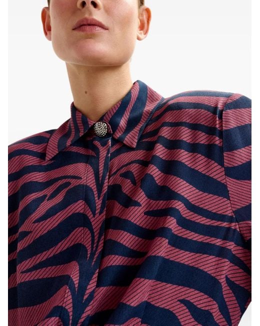 Essentiel Antwerp Blue Zebra-Print Mini Dress