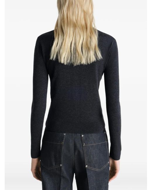 Lemaire Blue V-Neck Buttoned Cardigan