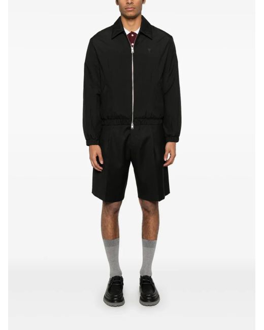 AMI Black Classic Adc Zipped Jacket for men