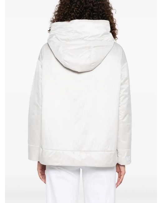Max Mara White Greenh Hooded Padded Jacket