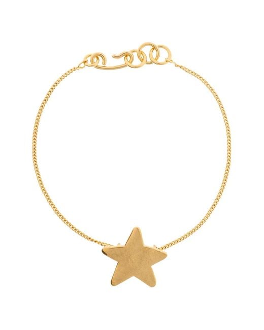 Jil Sander Metallic Star-Pendant Curb-Chain Bracelets
